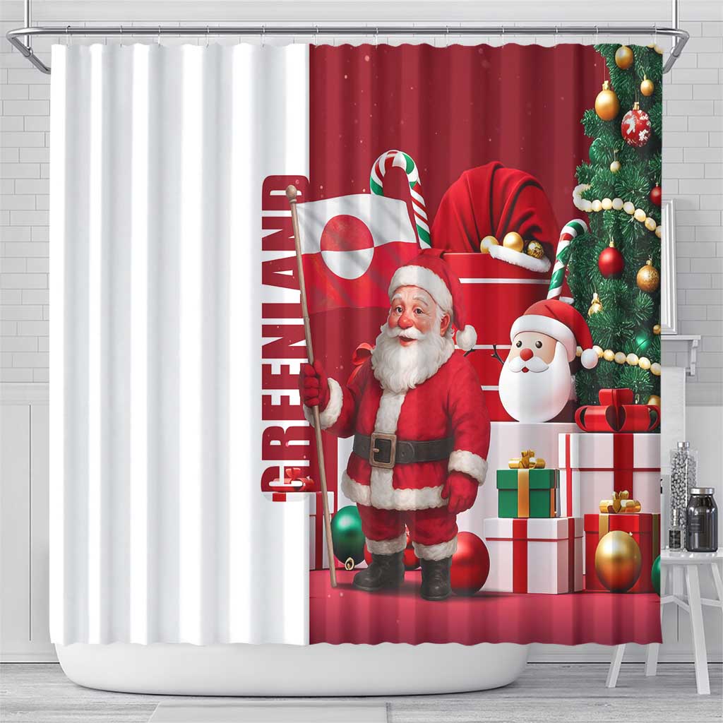 Greenland Santa Christmas Shower Curtain Nordic Holiday Pride Design - Wonder Print Shop