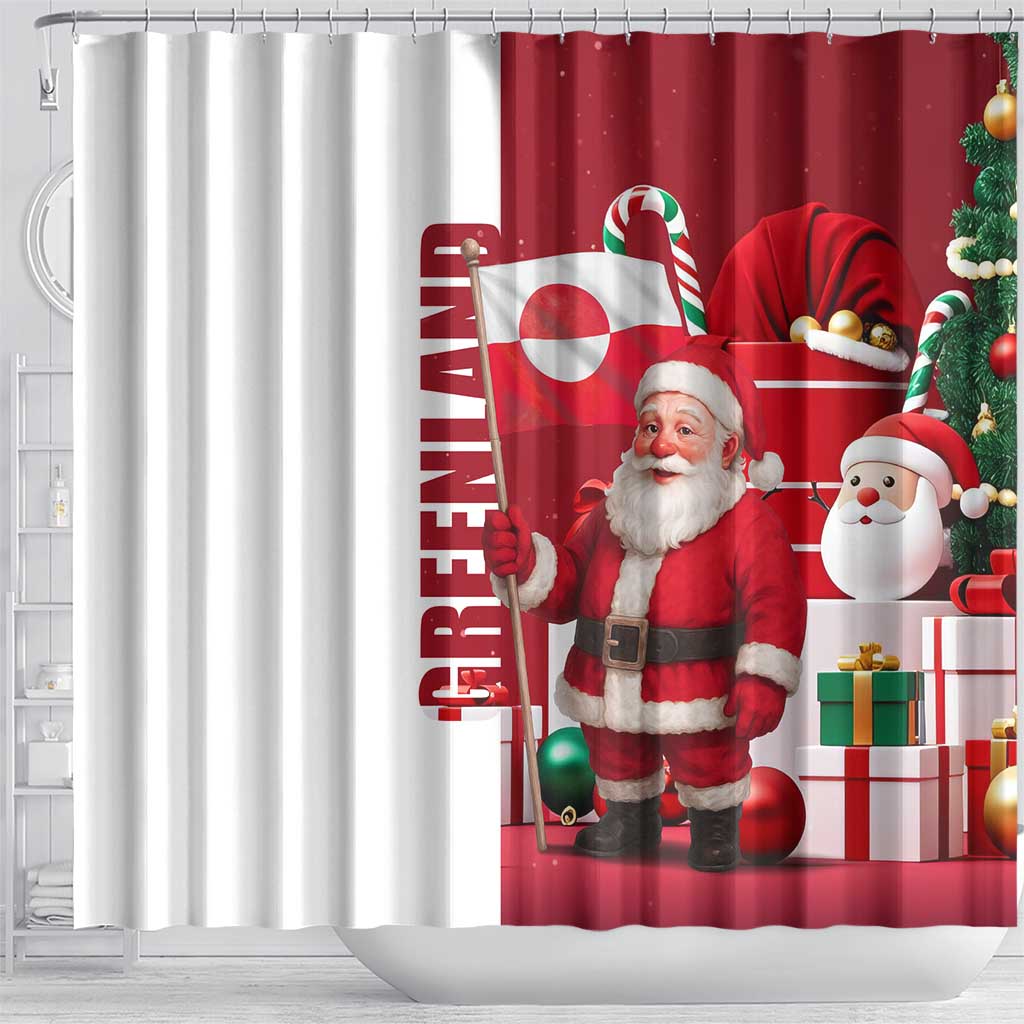 Greenland Santa Christmas Shower Curtain Nordic Holiday Pride Design - Wonder Print Shop