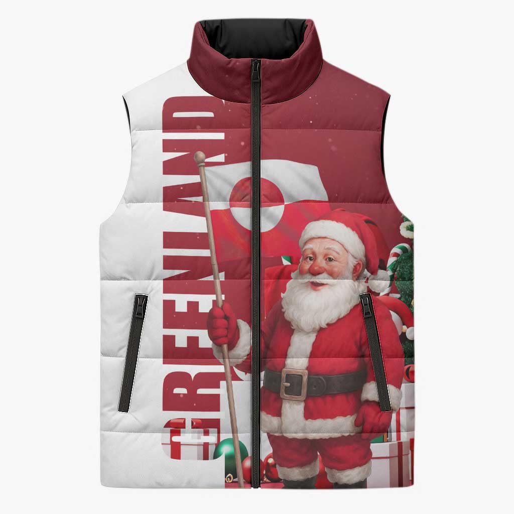 Greenland Santa Christmas Sleeveless Puffer Jacket Nordic Holiday Pride Design - Wonder Print Shop