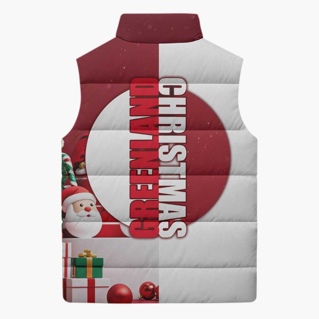 Greenland Santa Christmas Sleeveless Puffer Jacket Nordic Holiday Pride Design - Wonder Print Shop