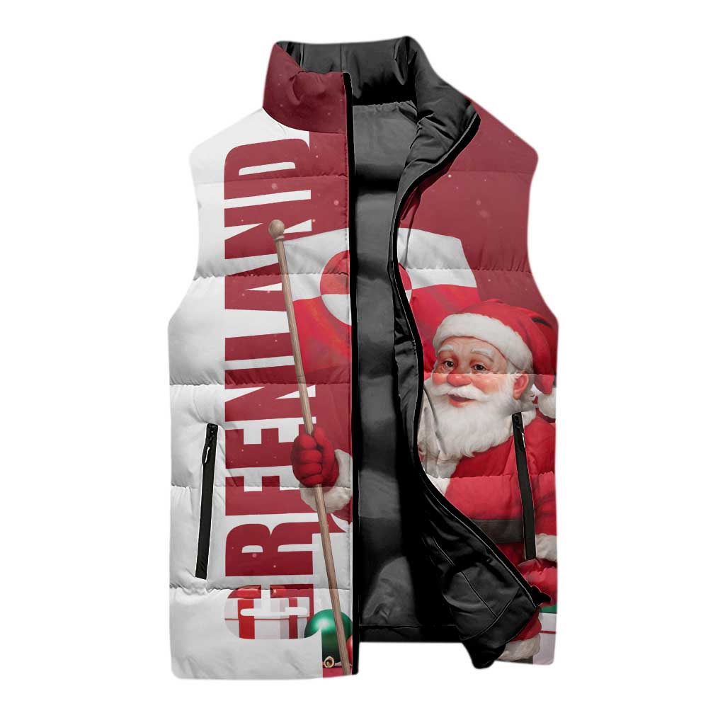 Greenland Santa Christmas Sleeveless Puffer Jacket Nordic Holiday Pride Design - Wonder Print Shop