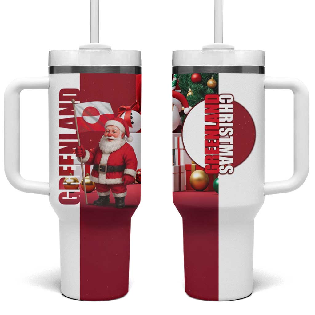 Greenland Santa Christmas Tumbler With Handle Nordic Holiday Pride Design - Wonder Print Shop