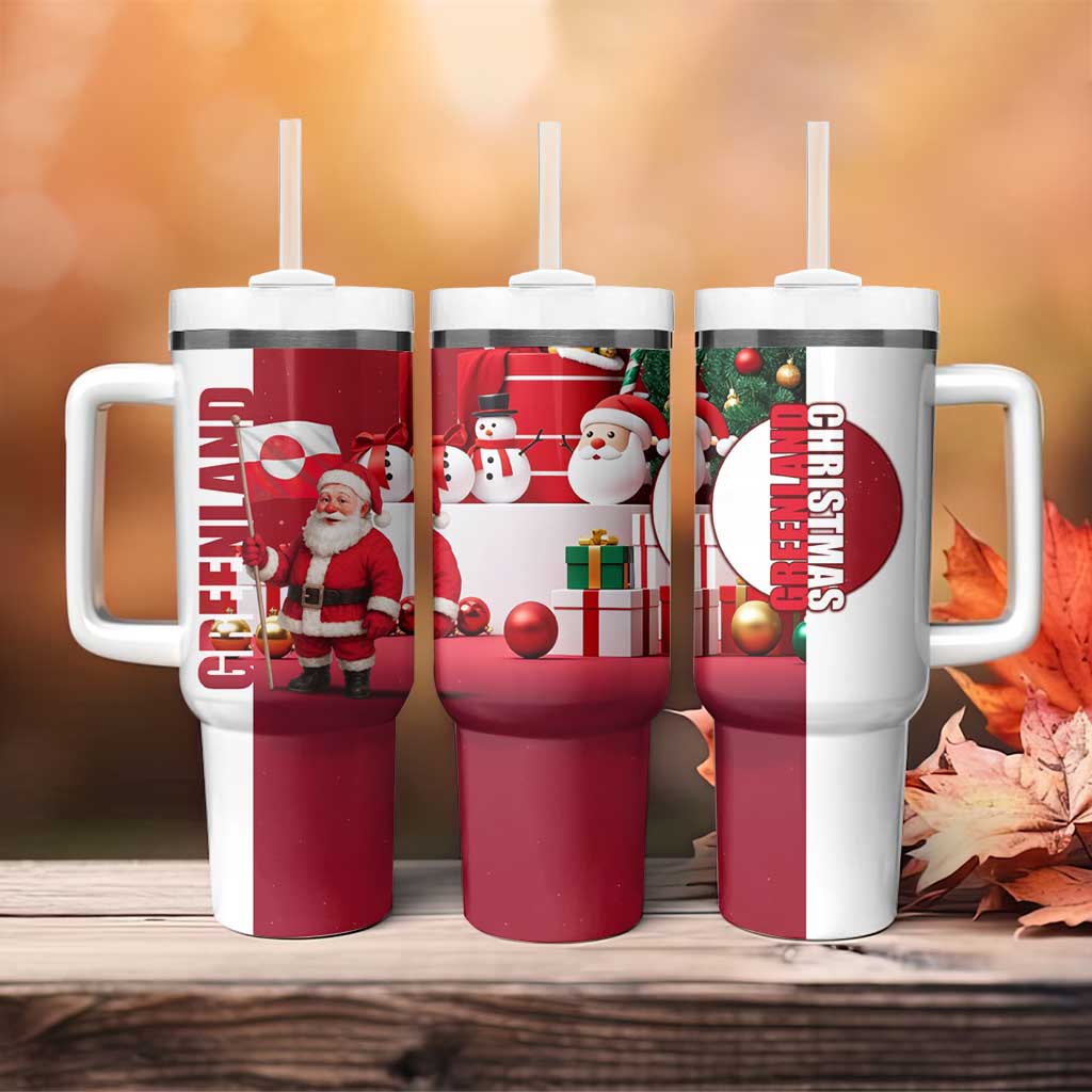 Greenland Santa Christmas Tumbler With Handle Nordic Holiday Pride Design - Wonder Print Shop