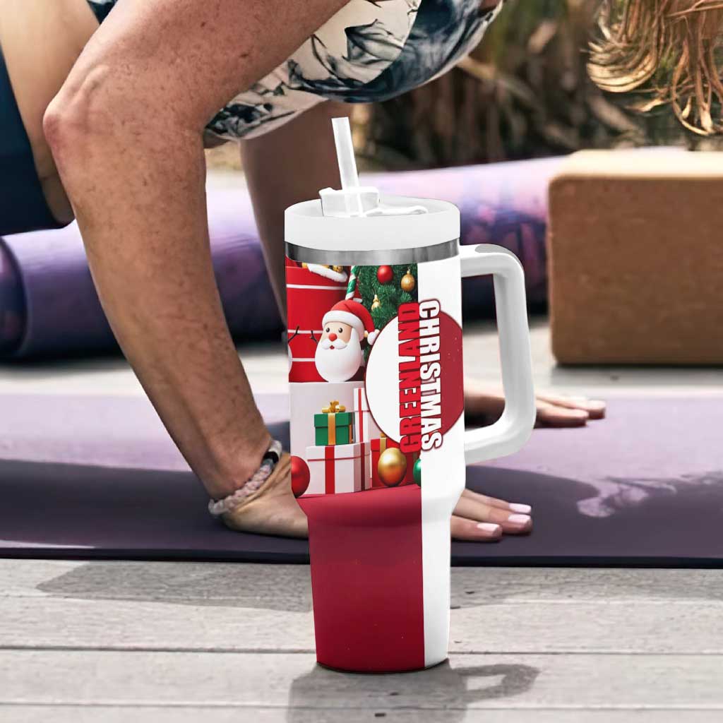 Greenland Santa Christmas Tumbler With Handle Nordic Holiday Pride Design - Wonder Print Shop