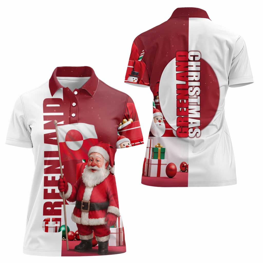 Greenland Santa Christmas Women Polo Shirt Nordic Holiday Pride Design - Wonder Print Shop