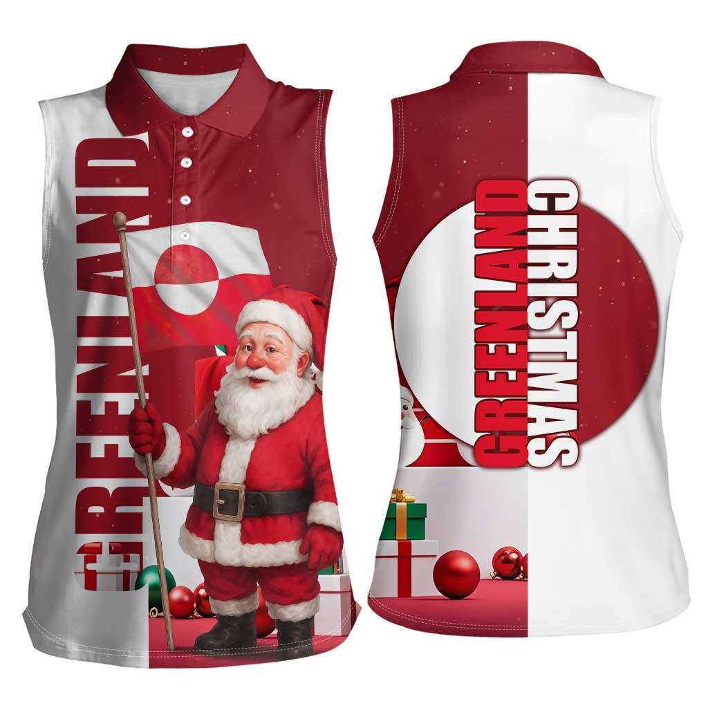 Greenland Santa Christmas Women Sleeveless Polo Shirt Nordic Holiday Pride Design - Wonder Print Shop