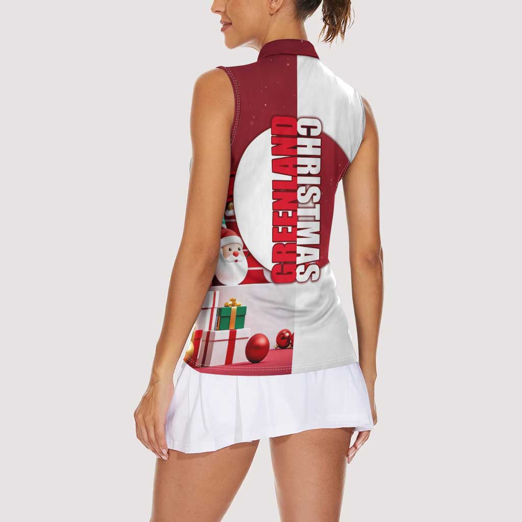 Greenland Santa Christmas Women Sleeveless Polo Shirt Nordic Holiday Pride Design - Wonder Print Shop