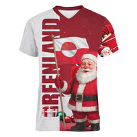 Greenland Santa Christmas Women V-Neck T-Shirt Nordic Holiday Pride Design - Wonder Print Shop