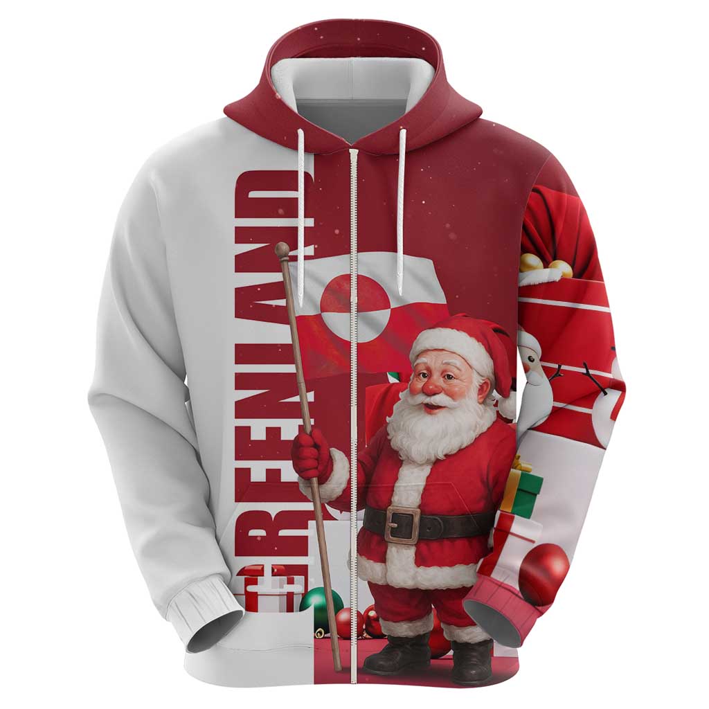 Greenland Santa Christmas Zip Hoodie Nordic Holiday Pride Design - Wonder Print Shop