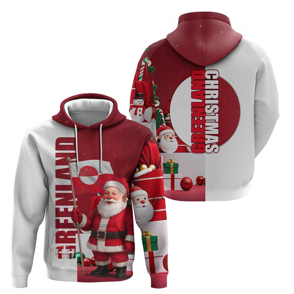 Greenland Santa Christmas Zip Hoodie Nordic Holiday Pride Design - Wonder Print Shop