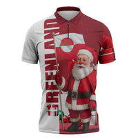 Greenland Santa Christmas Zipper Polo Shirt Nordic Holiday Pride Design - Wonder Print Shop