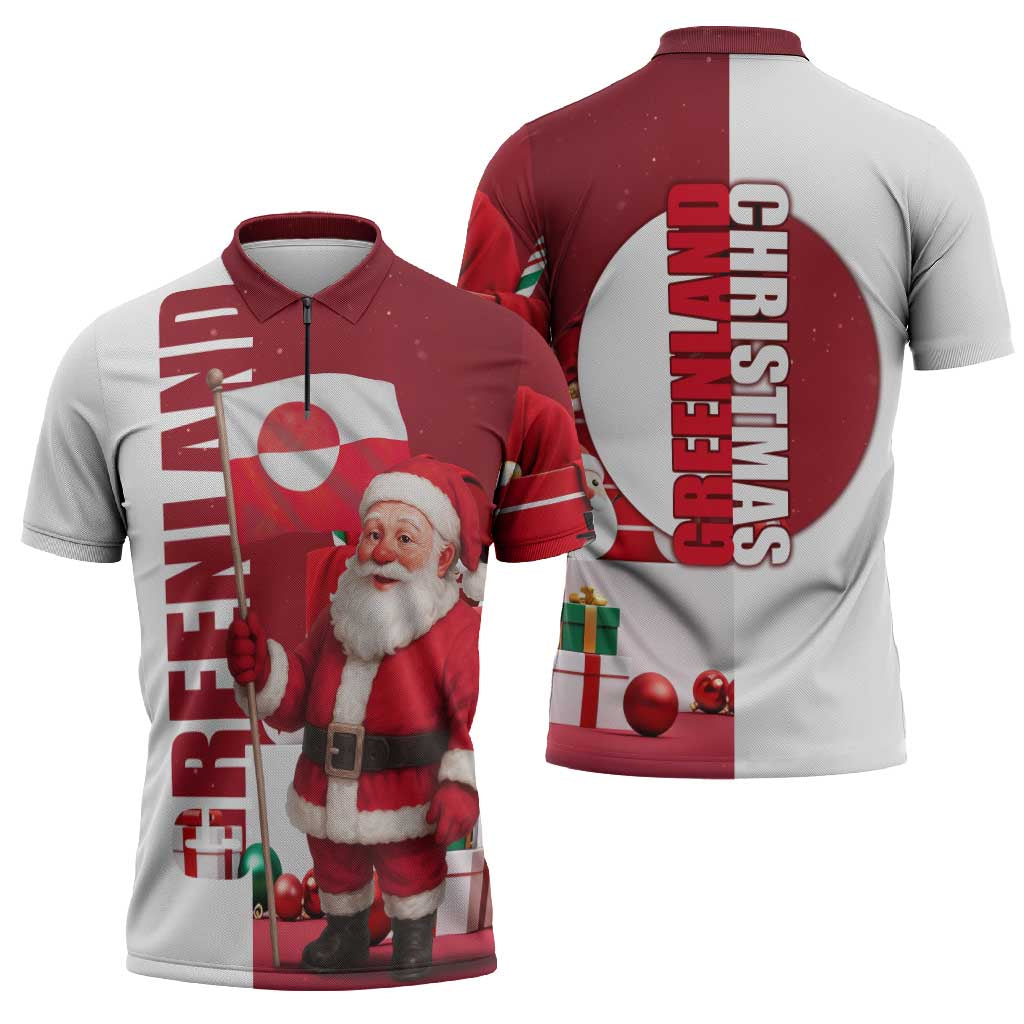 Greenland Santa Christmas Zipper Polo Shirt Nordic Holiday Pride Design - Wonder Print Shop