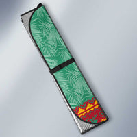 Guyana Christmas Santa Leopard Auto Sun Shade with Green Red Yellow Gift and Map - Wonder Print Shop