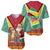 Guyana Christmas Santa Leopard Baseball Jersey with Green Red Yellow Gift and Map - Wonder Print Shop