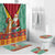 Guyana Christmas Santa Leopard Bathroom Set with Green Red Yellow Gift and Map - Wonder Print Shop