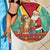 Guyana Christmas Santa Leopard Beach Blanket with Green Red Yellow Gift and Map - Wonder Print Shop