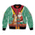 Guyana Christmas Santa Leopard Bomber Jacket with Green Red Yellow Gift and Map - Wonder Print Shop