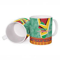 Guyana Christmas Santa Leopard Ceramic Mug with Green Red Yellow Gift and Map - Wonder Print Shop
