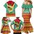 Guyana Christmas Santa Leopard Family Matching Mermaid Dress and Hawaiian Shirt with Green Red Yellow Gift and Map - Wonder Print Shop