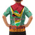 Guyana Christmas Santa Leopard Family Matching Off The Shoulder Long Sleeve Dress and Hawaiian Shirt with Green Red Yellow Gift and Map - Wonder Print Shop