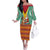 Guyana Christmas Santa Leopard Family Matching Off The Shoulder Long Sleeve Dress and Hawaiian Shirt with Green Red Yellow Gift and Map - Wonder Print Shop