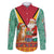Guyana Christmas Santa Leopard Family Matching Puletasi and Hawaiian Shirt with Green Red Yellow Gift and Map - Wonder Print Shop