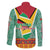 Guyana Christmas Santa Leopard Family Matching Puletasi and Hawaiian Shirt with Green Red Yellow Gift and Map - Wonder Print Shop