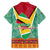 Guyana Christmas Santa Leopard Family Matching Short Sleeve Bodycon Dress and Hawaiian Shirt with Green Red Yellow Gift and Map - Wonder Print Shop