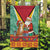 Guyana Christmas Santa Leopard Garden Flag with Green Red Yellow Gift and Map - Wonder Print Shop