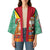 Guyana Christmas Santa Leopard Kimono with Green Red Yellow Gift and Map - Wonder Print Shop
