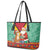 Guyana Christmas Santa Leopard Leather Tote Bag with Green Red Yellow Gift and Map - Wonder Print Shop