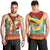Guyana Christmas Santa Leopard Men Tank Top with Green Red Yellow Gift and Map - Wonder Print Shop