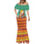 Guyana Christmas Santa Leopard Mermaid Dress with Green Red Yellow Gift and Map - Wonder Print Shop