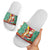 Guyana Christmas Santa Leopard Slide Sandals with Green Red Yellow Gift and Map - Wonder Print Shop