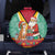 Guyana Christmas Santa Leopard Spare Tire Cover with Green Red Yellow Gift and Map - Wonder Print Shop