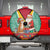 Guyana Christmas Santa Leopard Spare Tire Cover with Green Red Yellow Gift and Map - Wonder Print Shop