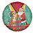 Guyana Christmas Santa Leopard Spare Tire Cover with Green Red Yellow Gift and Map - Wonder Print Shop