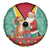 Guyana Christmas Santa Leopard Spare Tire Cover with Green Red Yellow Gift and Map - Wonder Print Shop