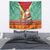 Guyana Christmas Santa Leopard Tapestry with Green Red Yellow Gift and Map - Wonder Print Shop