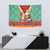 Guyana Christmas Santa Leopard Tapestry with Green Red Yellow Gift and Map - Wonder Print Shop