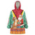 Guyana Christmas Santa Leopard Wearable Blanket Hoodie with Green Red Yellow Gift and Map - Wonder Print Shop