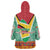Guyana Christmas Santa Leopard Wearable Blanket Hoodie with Green Red Yellow Gift and Map - Wonder Print Shop