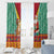 Guyana Christmas Santa Leopard Window Curtain with Green Red Yellow Gift and Map - Wonder Print Shop