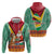 Guyana Christmas Santa Leopard Zip Hoodie with Green Red Yellow Gift and Map - Wonder Print Shop