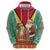 Guyana Christmas Santa Leopard Zip Hoodie with Green Red Yellow Gift and Map - Wonder Print Shop
