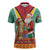 Guyana Christmas Santa Leopard Zipper Polo Shirt with Green Red Yellow Gift and Map - Wonder Print Shop