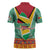 Guyana Christmas Santa Leopard Zipper Polo Shirt with Green Red Yellow Gift and Map - Wonder Print Shop