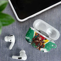 Guyana Flag AirPods Case Christmas Santa Jaguar and National Motto Green Yellow - Wonder Print Shop