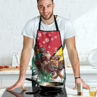 Guyana Flag Apron Christmas Santa Jaguar and National Motto Green Yellow - Wonder Print Shop