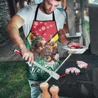 Guyana Flag Apron Christmas Santa Jaguar and National Motto Green Yellow - Wonder Print Shop